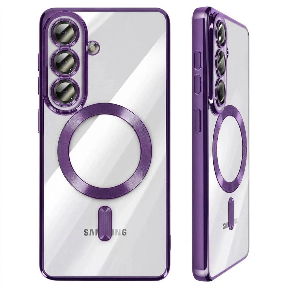 Transparent Case for Samsung Galaxy A27 5G, Electro MagSafe, Purple Frame