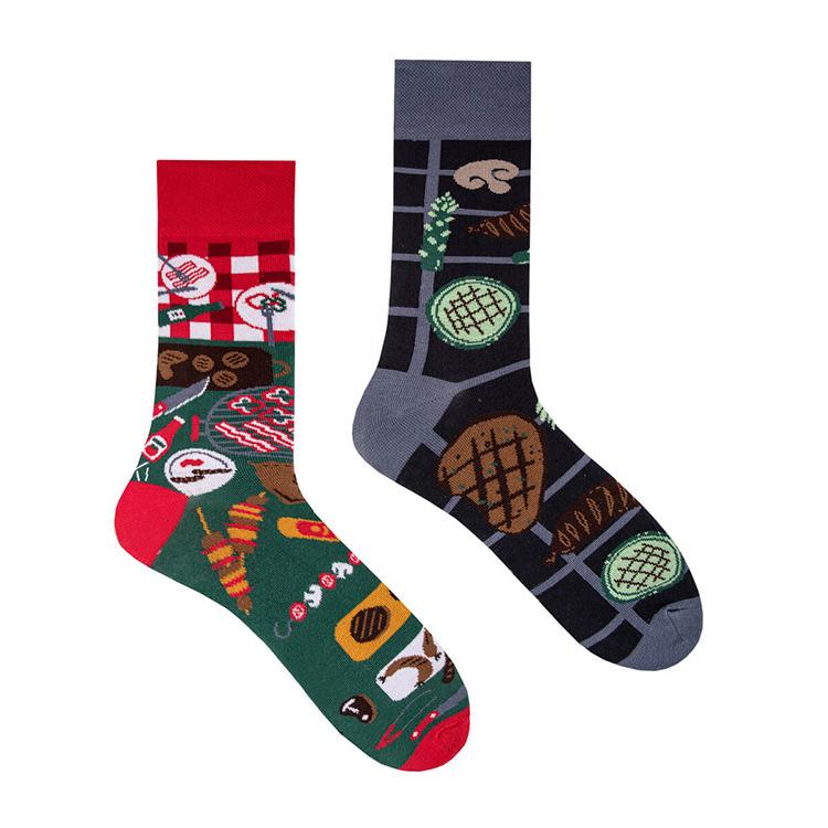 Șosete de modă AB cu desene animate personalizate de primăvară/vară transfrontaliere, șosete de bumbac creative cu desene animate pentru cupluri