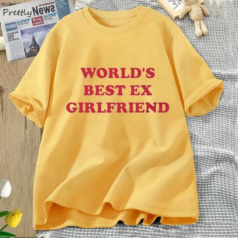 

Лучшая в мире футболка для бывшей подруги, женская забавная розовая футболка для девочек, модная винтажная рубашка с графическим рисунком, кавайная одежда, унисекс 4XL