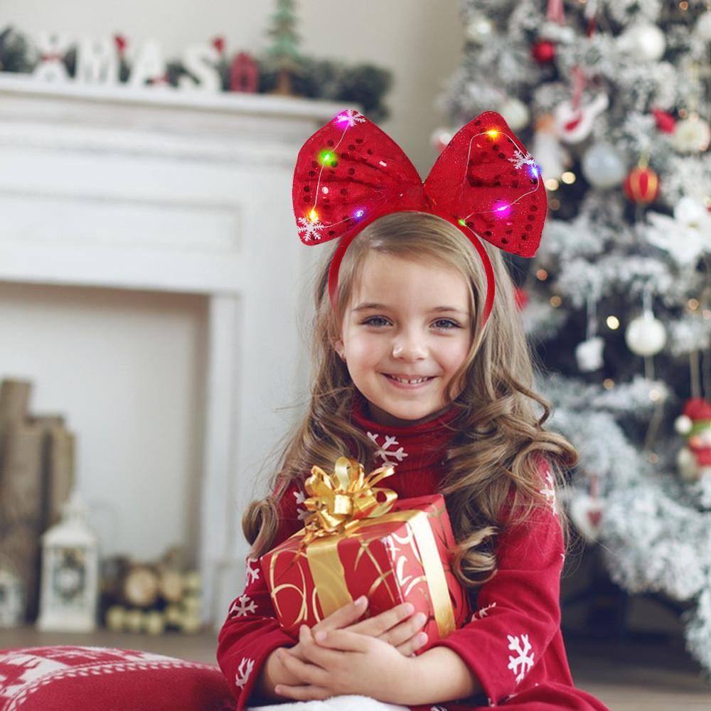 Christmas Festive Cartoon Headbands With Illuminated Reindeer Antlers Perfect For Parties Holiday