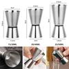Stainless Steel Ounce Cocktail Whiskey Jigger Dual Shot Drink Alcohol Measure Cup Bar Gadgets Cocktails Accessories JBGJ02