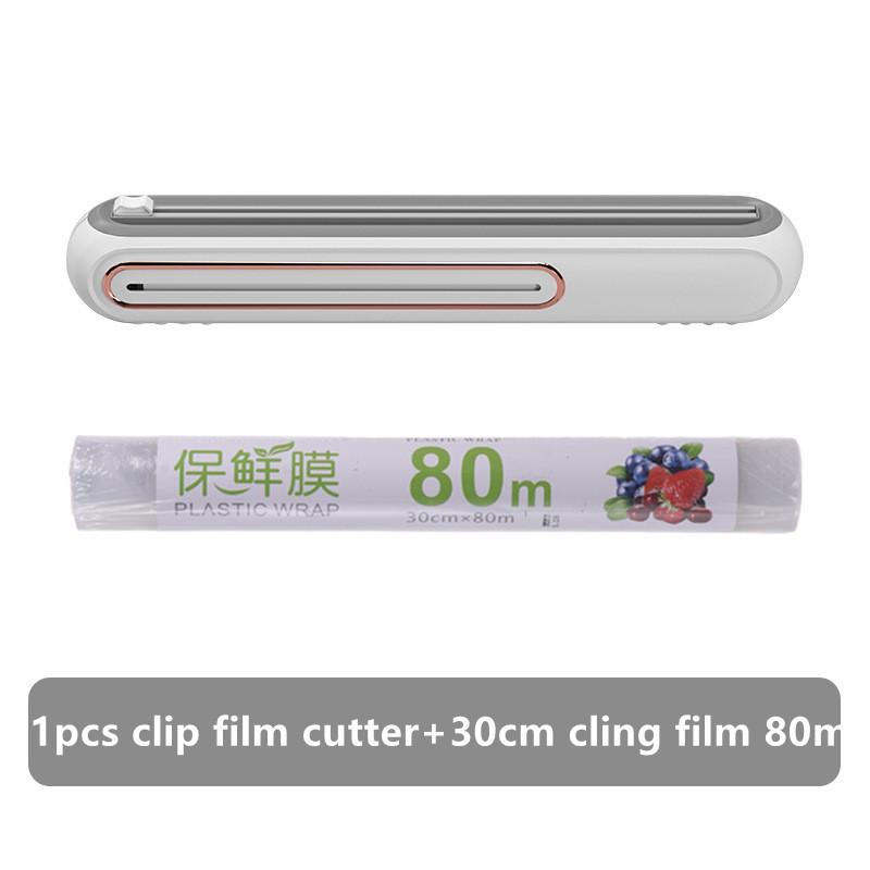 2in1 Magnetic Attraction Wrap Dispenser Cling Film Dispenser Cutter Saran Aluminum Foil Parchment Paper Injector Kitchen Tool
