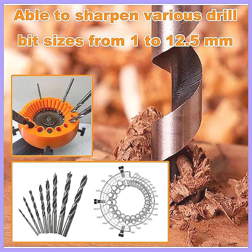 Anti-Stripping Angle Grinder Drill Bit Sharpener 1-11mm 11 Holes with Metal Thread Inserts for 111/111 Grinders Renew Old Bit