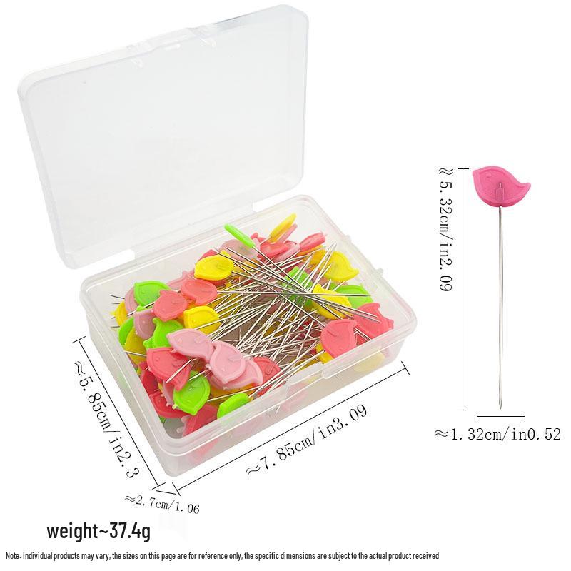 Sewing Patchwork Tools: Plum Blossom Flower Pattern Positioning Pins, 50pcs or 100pcs per Box
