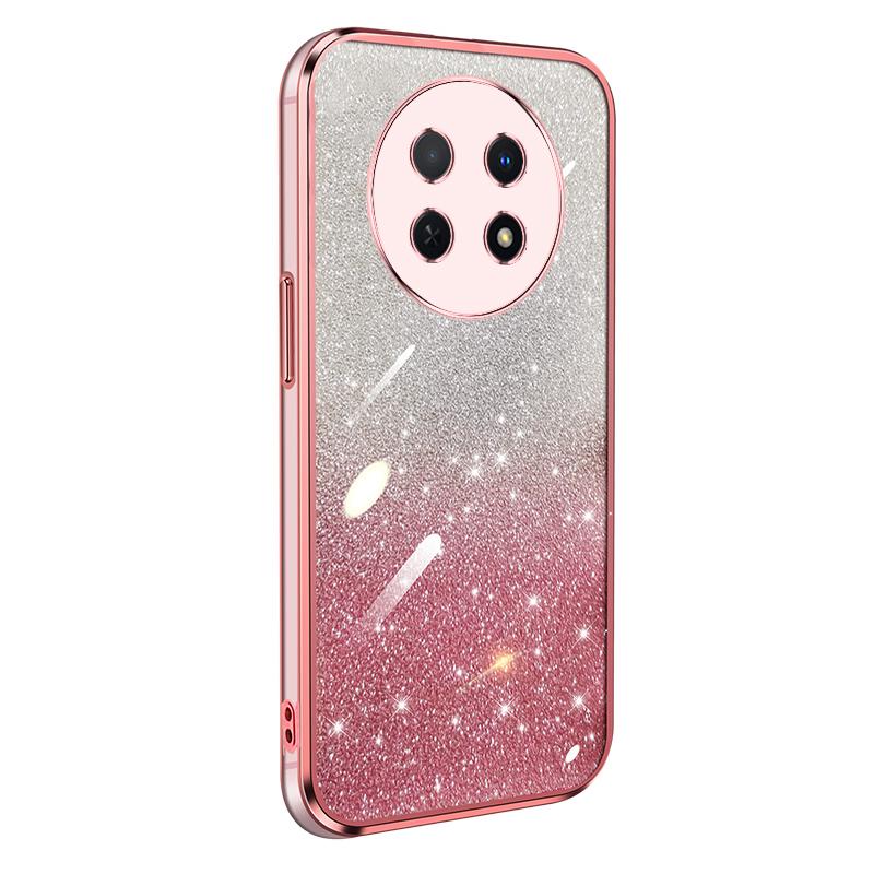 KEYSION Luxury Plating Glitter Phone Case for HONOR X9c 5G Transparent Soft TPU Shockproof Back Cover for Honor Magic 7 Lite 5G