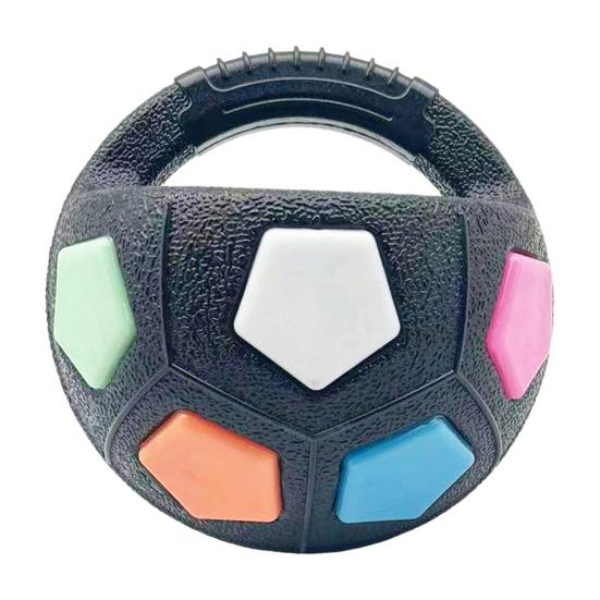 

Dog Ball with Handle Squeaky Interactive Fetch Ball Rubber Pet Football Calming Ball Floating Water Toy for Training Medium Large Breed Dogs