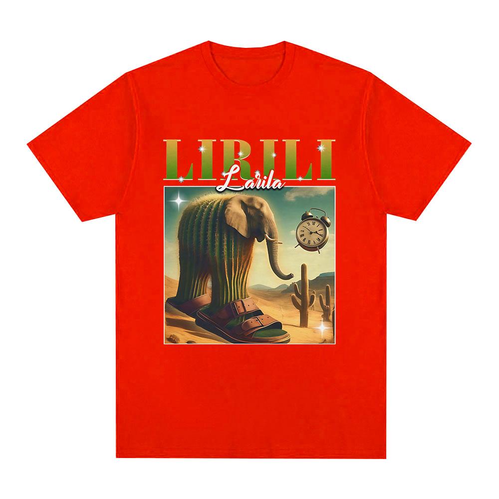 Lirili Larila Funny Italian Brainrot Meme Graphic T Shirt Men's Women Clothing Fashion T Shirts Casual Cotton T-shirt Streetwear