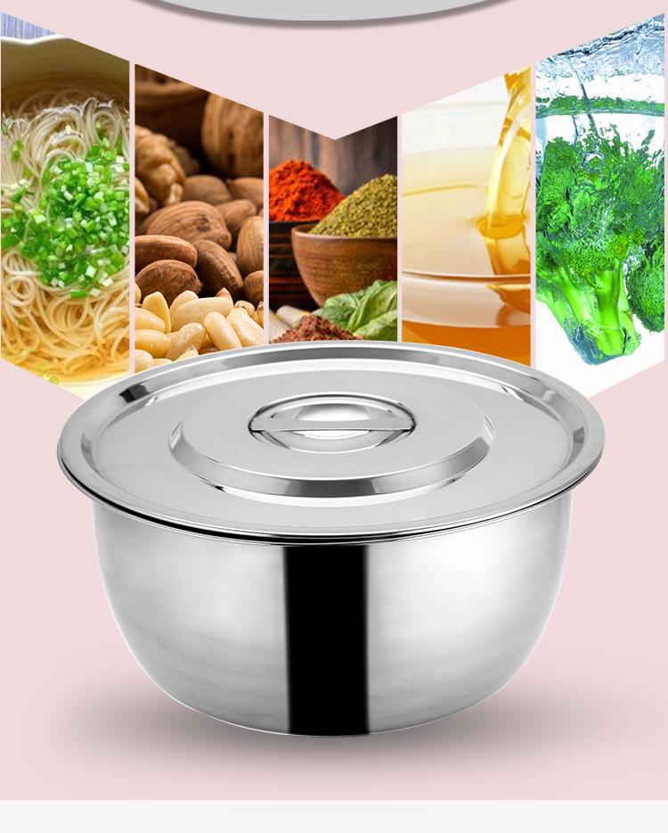 304 Stainless Steel Multi-Use Basin with Lid - Ideal for Washing Vegetables, Kneading Dough, Mixing, and Cooking