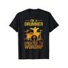 European Sizes Men'S Funny Christian Drummer Worship Band T-Shirt - "I'm a Drummer Created To Worship" Slogan & Heavy Machinery Drum Graphic