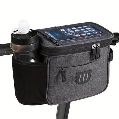 Bike Handlebar Bag, Large Bike Front Storage Bag Folding Faucet Bag Velcro Cycling Bag