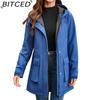 BITCED Autumn/Winter Jacket Women's Waterproof Hooded Raincoat Trench Coat