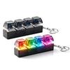 Teclado Mecânico com Luz RGB Brinquedo Fidget Chaveiro Clicker Transparente de 4 Teclas com LED Dinâmico Brinquedo para Alívio de Estresse para Decoração de Mesa