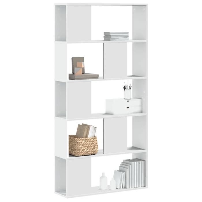 VidaXL Bibliothèque 5 niveaux blanc 80,5x23,5x162,5 cm bois ingénierie, étagère, étagère à livres, support de livre, armoire 852771