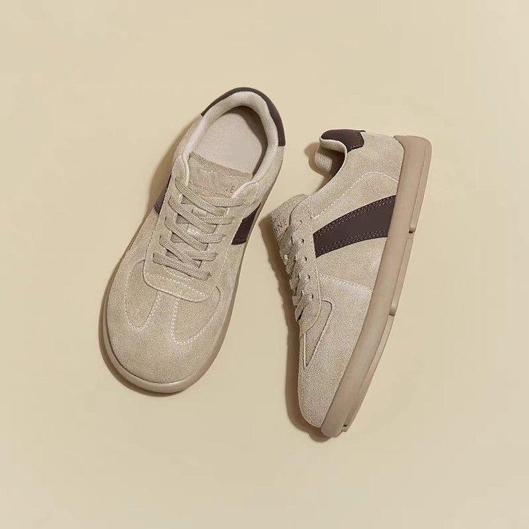 Dexun shoes women's spring 2025 new retro flat-bottomed casual sports women's shoes versatile single shoes lace-up women's shoes