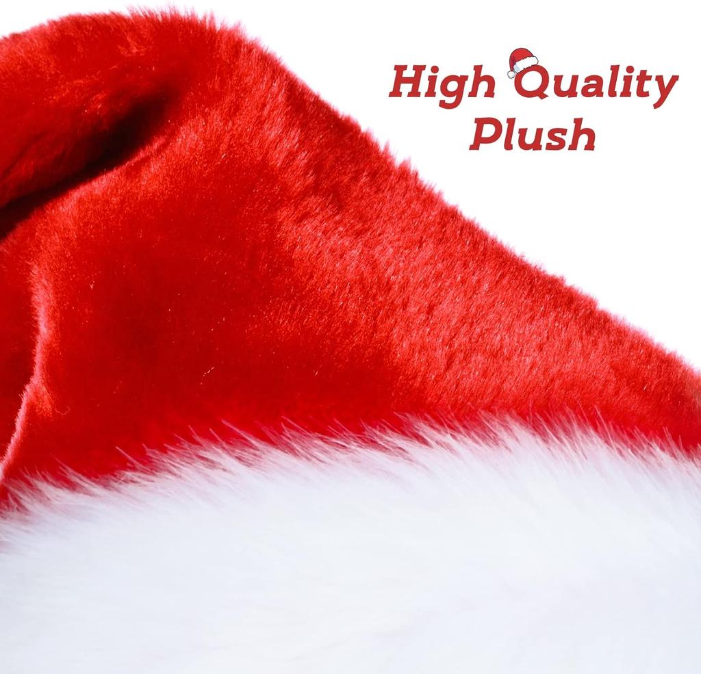 2PCS  Santa Hat for Kid Boys Girls Christmas Hat Bulk Xmas Holiday Velvet Hat for Children New Year Festive Holiday Party