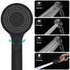 ZHIYAN Matte Black ABS High Pressure Water Saving Showerhead 3 Spray Modes Handheld Shower Head Set