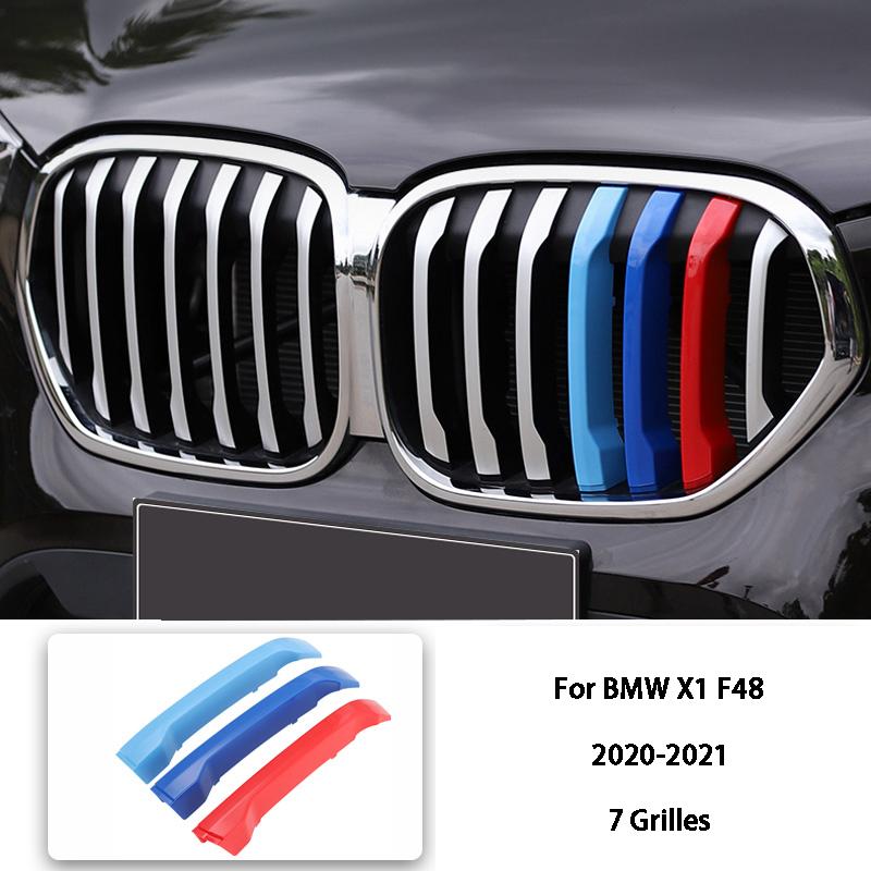 3 Color Car Front Grille Cover Bumper Stripe Stickers For BMW X1 X3 X4 X5 X6 F25 F26 F48 G01 G02 G20 G28 Car Styling Accessories
