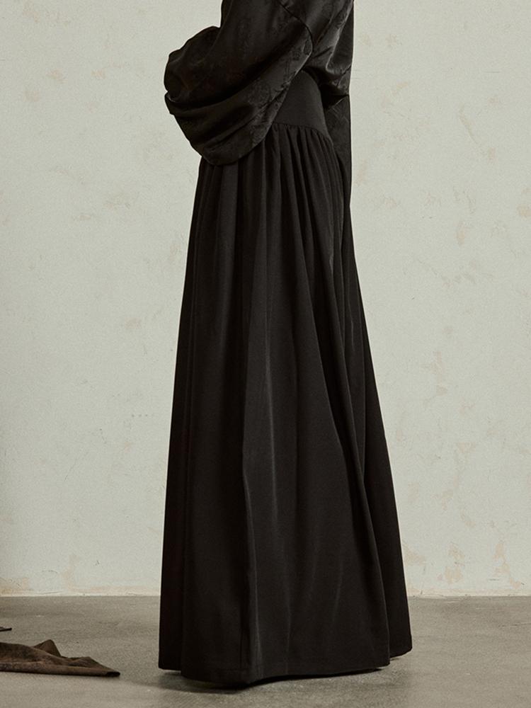 XITAO Solid Color New Chinese Style Wide Leg Pants ZYY1042