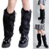 Verdickte Plüsch Socken ohne Füße Anti-Rutsch Design Beinstulpen Herbst Winter Thermisch Pelzig Stiefelüberzieher für Damen Streetwear