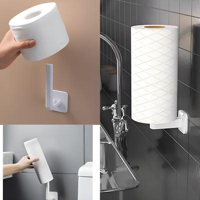 Hiçbir Iz Yapışkan Kanca Mutfak Rulo Kağıt Organizatör Banyo Depolama Rafı Asılı Tuvalet Kağıdı Tutucu