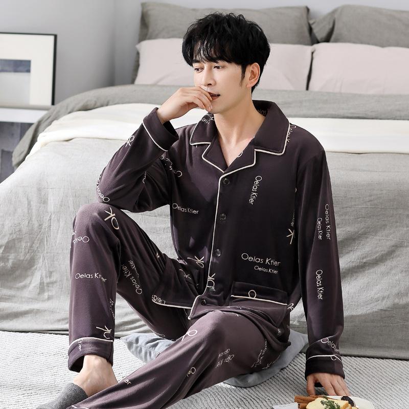 Pajamas Men'S Winter Coral Fleece Thickened Fleece Men'S Autumn And Winter Island Fleece Large Size Winter Flannel Loungewear