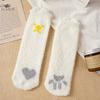 5 Pairs Thick Warm Mid-calf Socks for Womensmall Ear Flaps Socks for Home Autumn/Winter Coral Fleece Socks