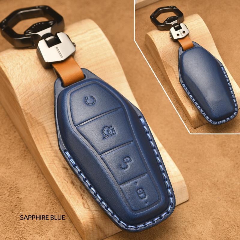 Leather Car Remote Key Fob Cover Key Fob Case For Byd Atto 3 Han Ev Dolphin