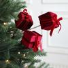 Flannel Gift Box Christmas Decorations Simulated Flower Arrangement Christmas Flowers Xmas Tree Decorations