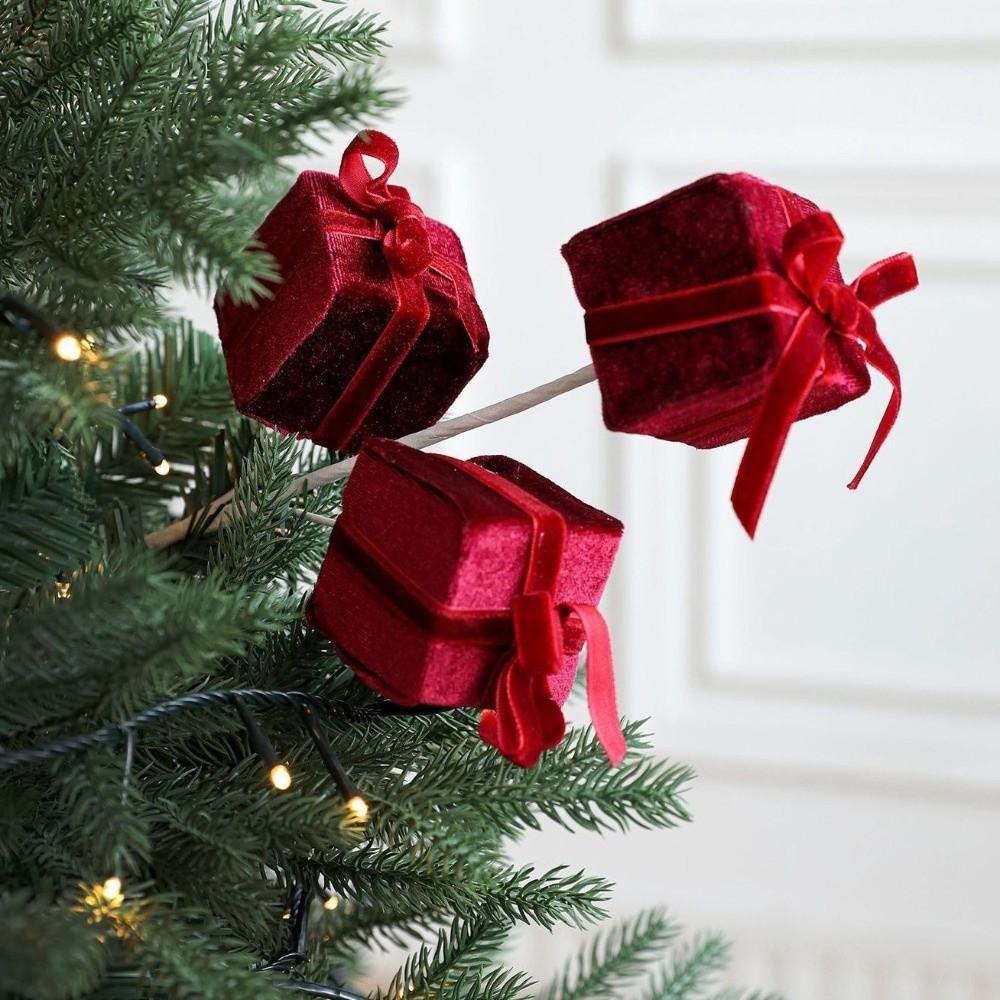 Flannel Gift Box Christmas Decorations Simulated Flower Arrangement Christmas Flowers Xmas Tree Decorations