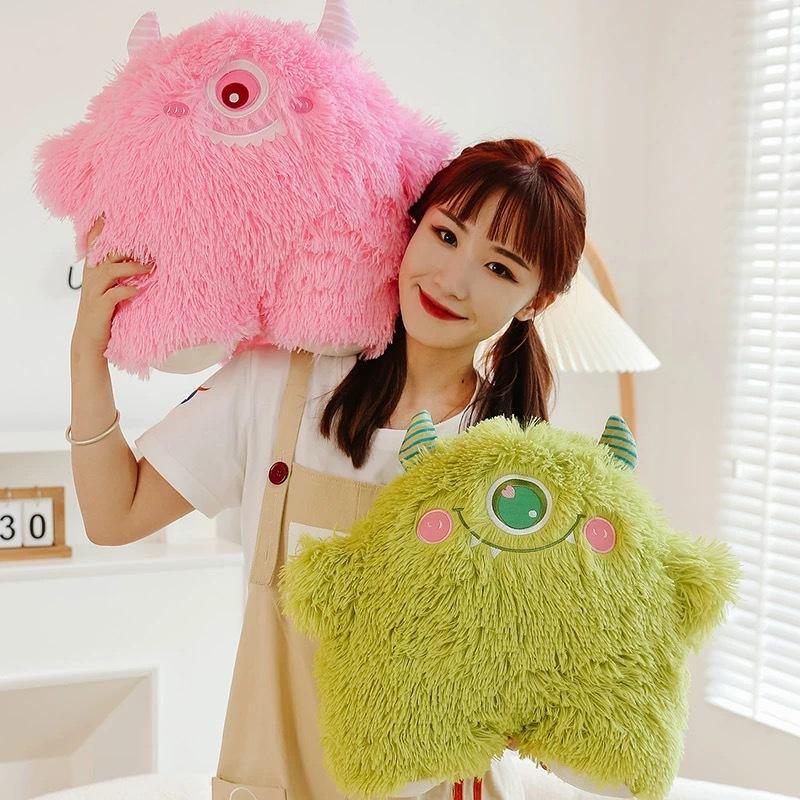 Cute Throw Pillow Plush Toys Hug Sleeping Doll Hairy Monster Doll Girl Sleeping Doll Birthday Gift