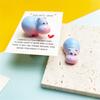 DIY Cute Resin Smiling Hippopotamus Pocket Hug Card, Support Ornament, Thank You Gift With Card