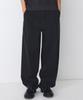 Linen-Like Semi-Balloon Denim Pants [Washed Black]