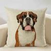 Nordic Animal Portrait Decorative Cushion Cover Dog Fashion Sofa Pillow Cover 45x45cm Linen Children's Gift Dog Companion