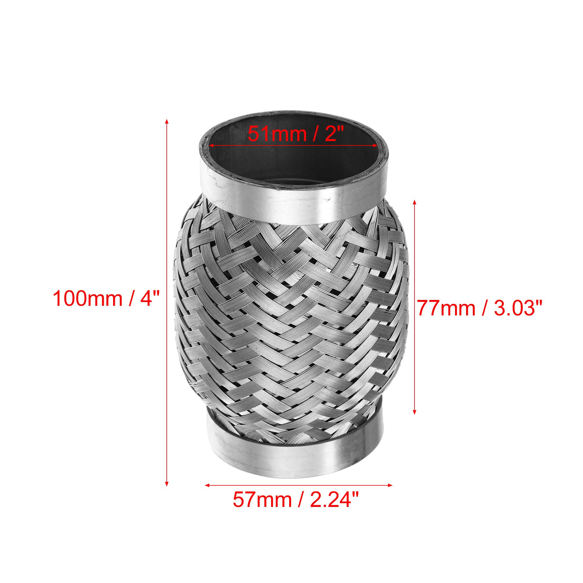 

X Autohaux 51 мм 58 мм 65 мм 76 мм Автомобильный глушитель из нержавеющей стали, гибкая выхлопная труба, универсальный выхлопной патрубок 51x77x100mm