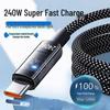 240W Type-C Luminous Fast Charging Cable for Huawei, Vivo, Oppo, Honor
