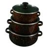 3Pcs Enamel Stockpot with Lid Cookware Housewarming Gifts Practical Creative