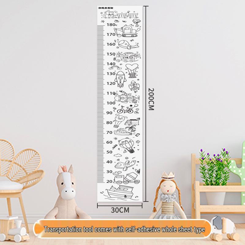 Self-Adhesive Children's Cartoon Graffiti Height Chart Ruler Wall Sticker