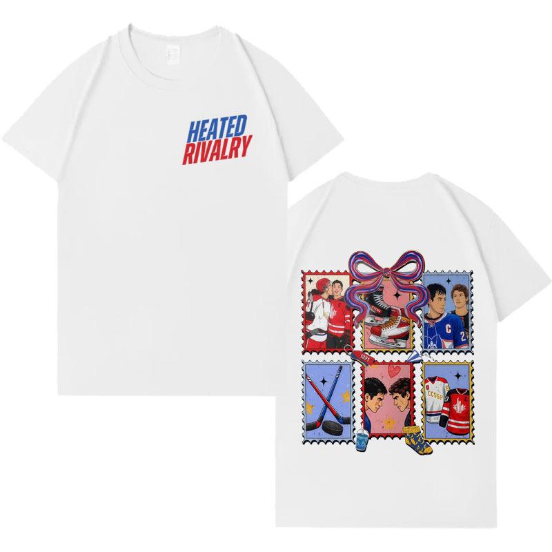 Streetwear Ognisty Rywalizacja Shane Hollander Ilya Rozanov Modny T-shirt z Okrągłym Dekoltem Męski Damski Krótki Rękaw Pop Oversize Codzienne Top