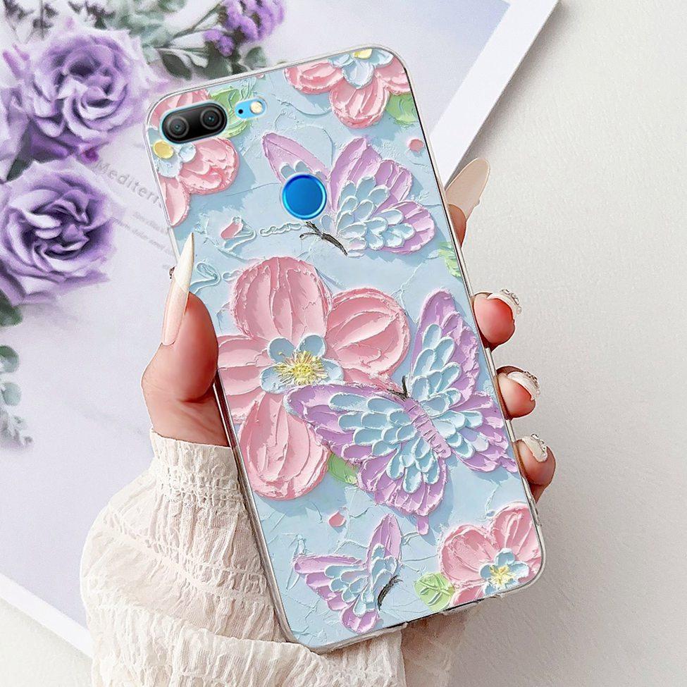Clear For Honor 9 Lite Case Cute Cat Luxury Fashion Flowers Cool Boys Soft Bumper Cover For Honor 9Lite LLD-L21 Phone Case 5.65"