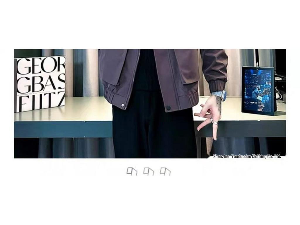 Men's Khaki Stand Collar Casual Jacket - Handsome & Trendy for Spring/Autumn