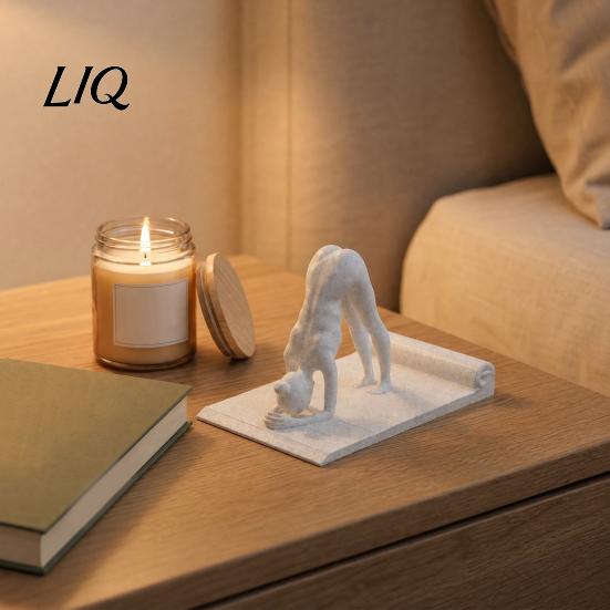 Yoga Pose Decoration 3D Printed Figurine, Universal Mobile Phone Holder Stand, Desktop Ornament for Home Office PLA