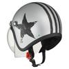 LEAD Motorcycle Jet Helmet MOUSSE Star Silver Free Size (57-60cm) -