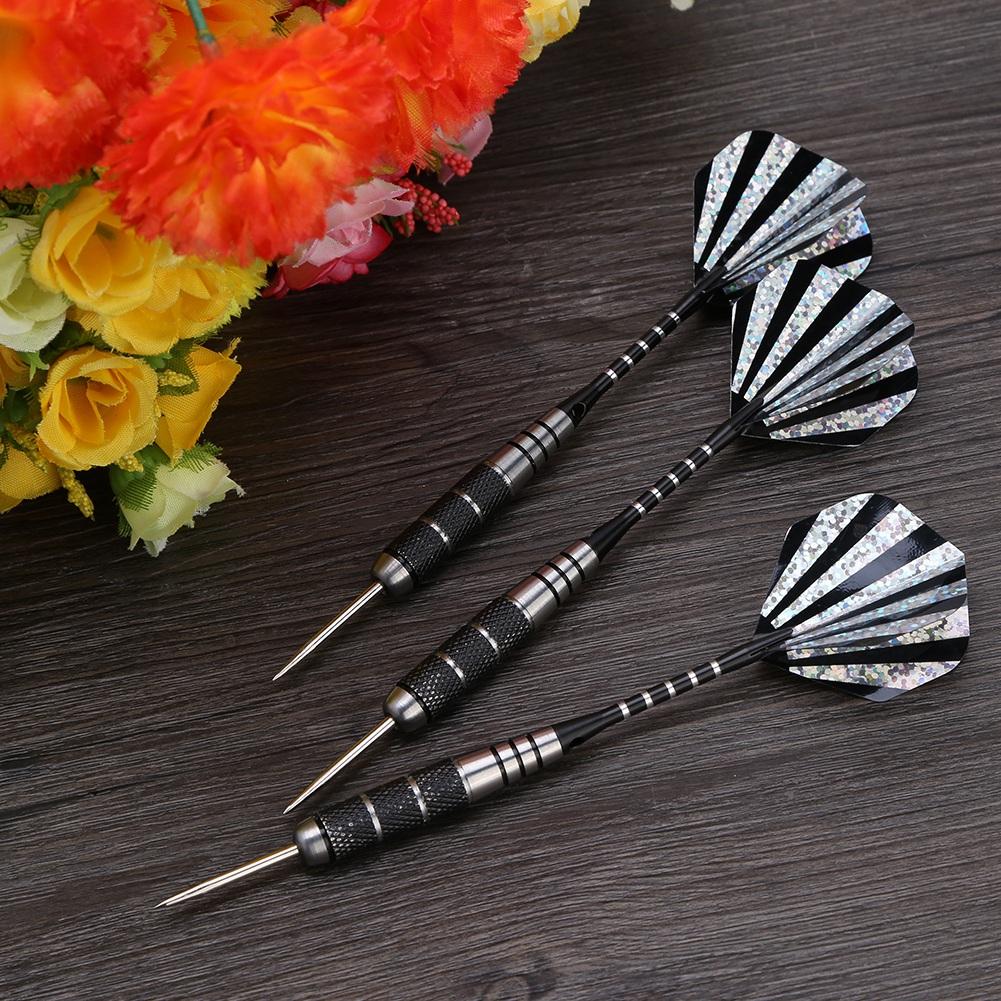 3 Colors 3pcs 155mm Steel Tip Target Throwing Darts Set With Laser Printing Flights