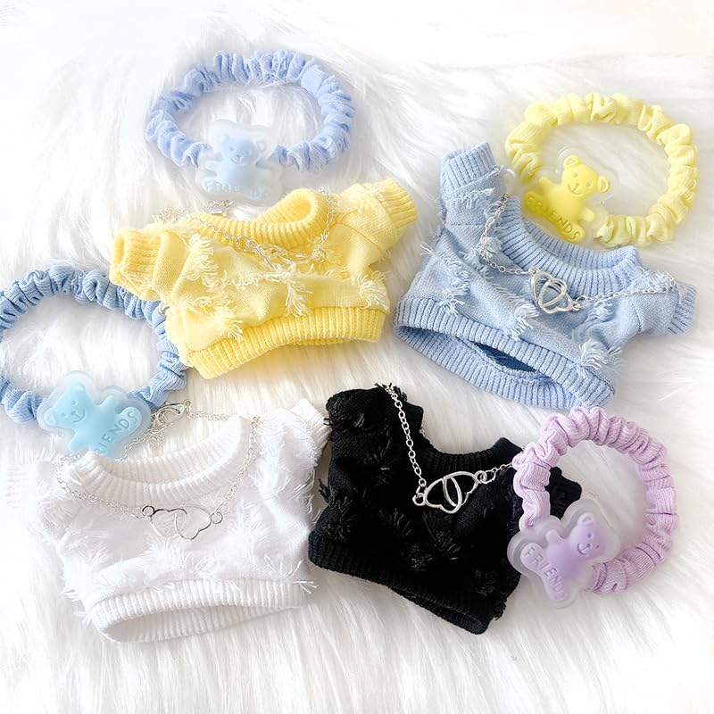 Plush Sweatshirt & Accessory Set [For 10-15cm Plush Dolls] White, Plush Costume, Dress-Up Clothes, Portable, Otaku, Otaku Mascot, Otaku Idol, Otaku