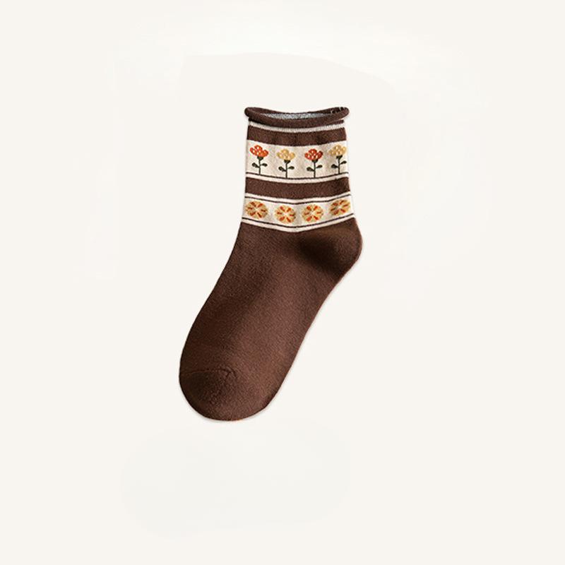 Женские весенне-осенние модные новые влагопоглощающие хлопковые носки-трубы Юэцзы 1 pair