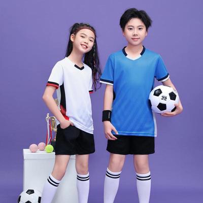 Summer Kids' Sports Uniform Set for Boys & Girls - Short Sleeve Jersey for Football & Badminton Training