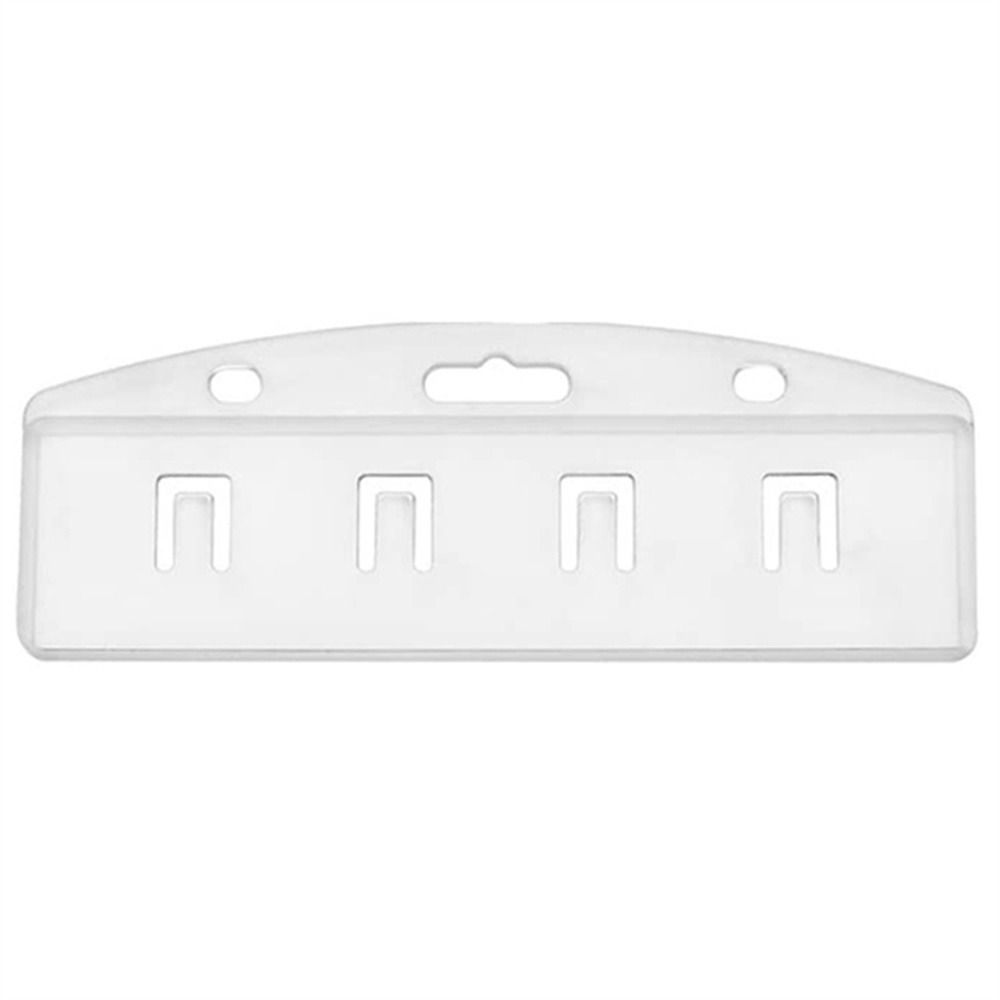 Horizontal Half Card Holder Transparent Name Card Cover Retractable Badge Reel Hospital Student