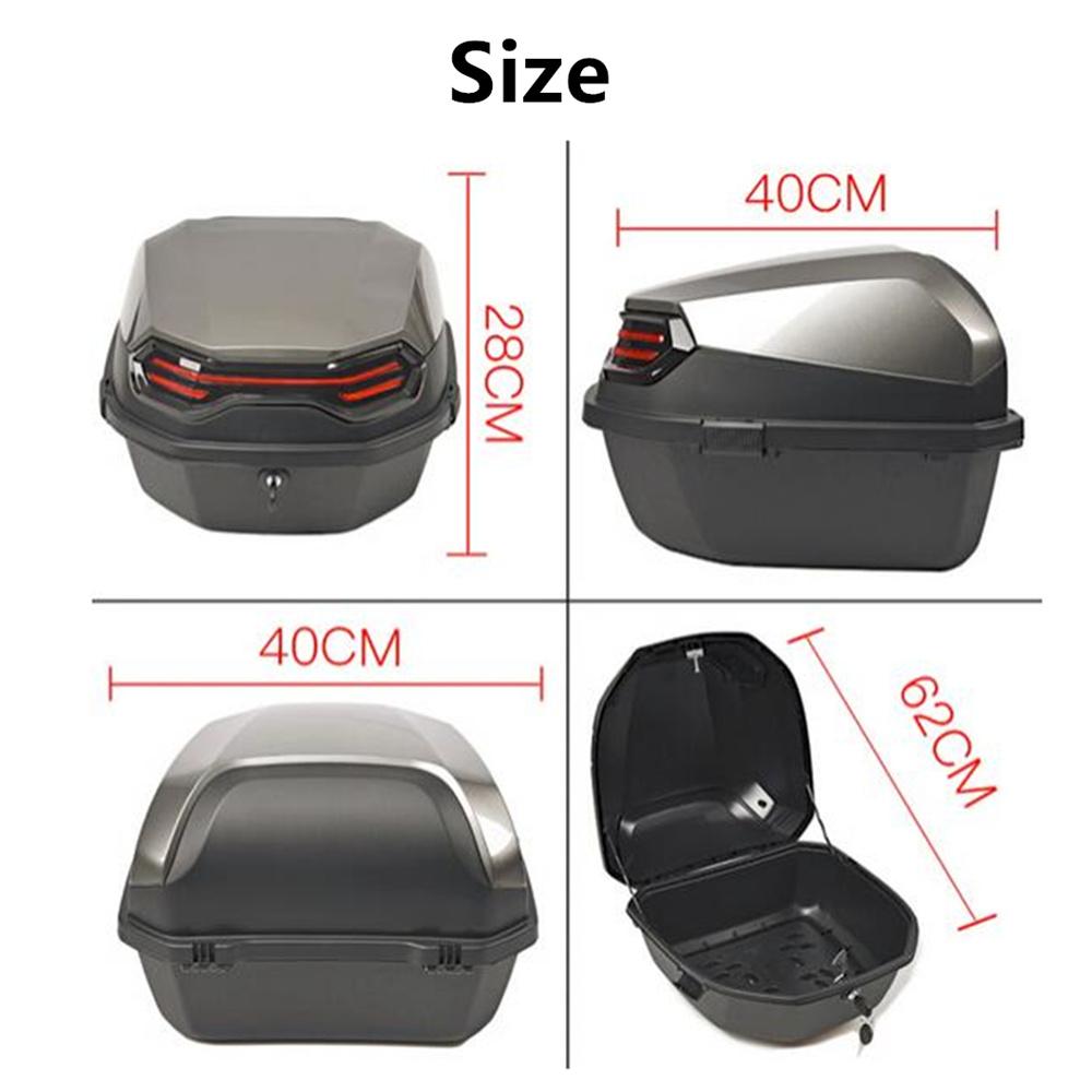 Motorcycle Tail Box - Large Capacity, Durable Material, Waterproof Design, with Night Reflective Light