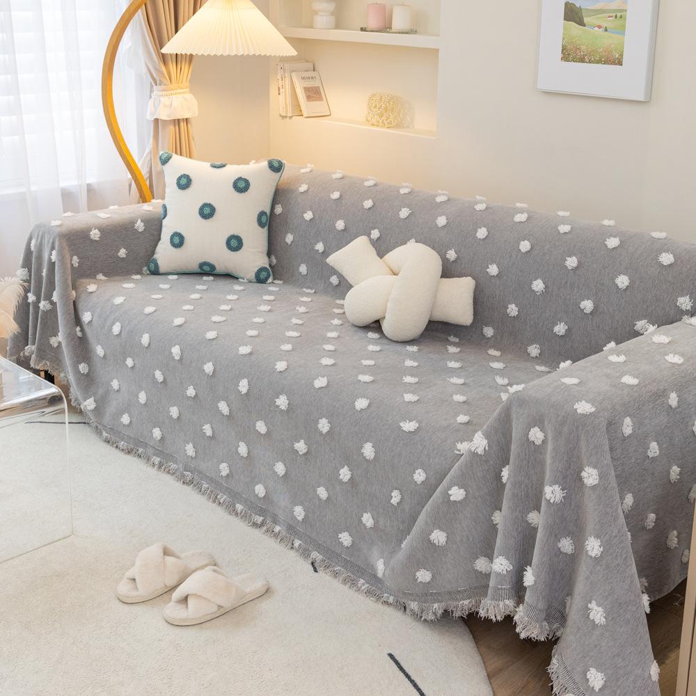 Three-Dimensional Fur Ball Chenille Sofa Cover Towel Four Seasons Universal Full Covered Sofa Cushion Non-Slip Sofa Cover Cover Towel