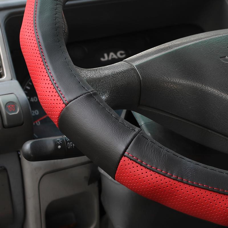 Genuine Leather Steering Wheel Covers for Car Bus Truck 36 38 40 42 45 47 50cm Diameter Auto Steering-wheel Cover